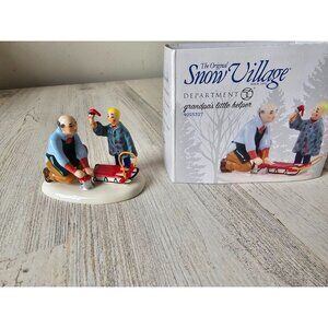 Dept 56 Grandpa's Little helper 4025327 Snow village sled people accessory Xmas